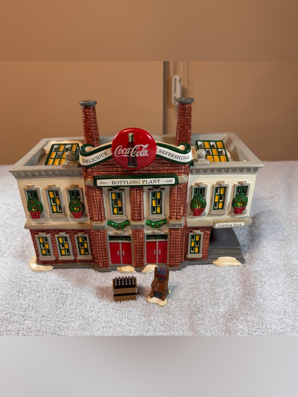 Department 56 Coca Cola Bottling Plant Snow Village NO CORDED BULB